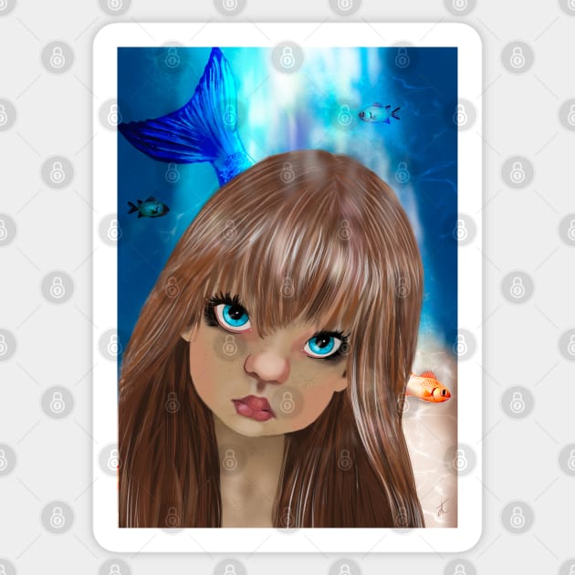 Mermaid big eyes Sticker by Accabella